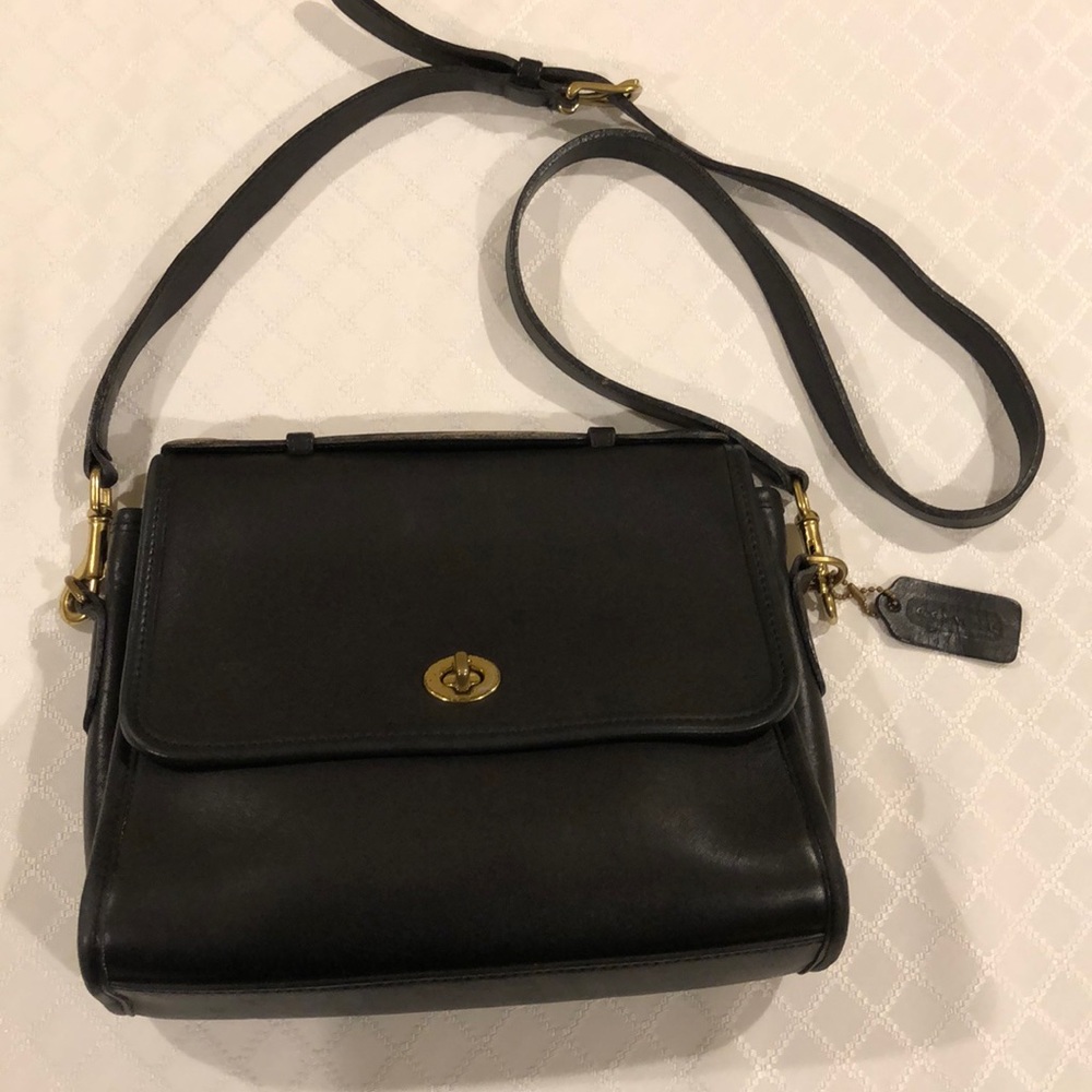 Coach black leather purse